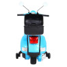 Skuter Vespa elektryczny dla dzieci Niebieski + Kółka pomocnicze + Audio + Ekoskóra + EVA + Wolny Start