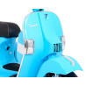 Skuter Vespa elektryczny dla dzieci Niebieski + Kółka pomocnicze + Audio + Ekoskóra + EVA + Wolny Start