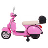 Skuter Vespa elektryczny dla dzieci Różowy + Kółka pomocnicze + Audio + Ekoskóra + EVA + Wolny Start