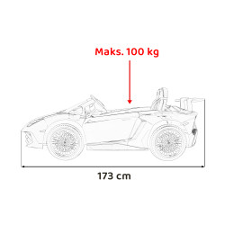 Lamborghini Aventador SV na akumulator dla 2 dzieci Szary + Silnik bezszczotkowy + Pompowane koła + Audio LED