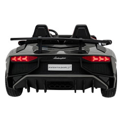 Lamborghini Aventador SV na akumulator dla 2 dzieci Szary + Silnik bezszczotkowy + Pompowane koła + Audio LED