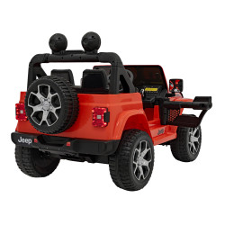 Jeep Wrangler Rubicon na akumulator dla dzieci Pomarańczowy + Pilot + Radio MP3 LED + Koła EVA