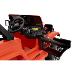 Jeep Wrangler Rubicon na akumulator dla dzieci Pomarańczowy + Pilot + Radio MP3 LED + Koła EVA