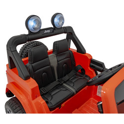 Jeep Wrangler Rubicon na akumulator dla dzieci Pomarańczowy + Pilot + Radio MP3 LED + Koła EVA