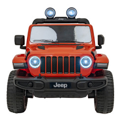 Jeep Wrangler Rubicon na akumulator dla dzieci Pomarańczowy + Pilot + Radio MP3 LED + Koła EVA