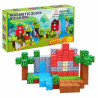 Klocki Magnetyczne Minecraft 100 szt. - 8 magnesów - Czerwony Domek