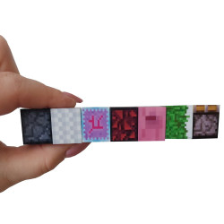 Klocki Magnetyczne Minecraft 100 szt. - 8 magnesów - Czerwony Domek