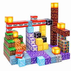 Świecące Klocki Magnetyczne Minecraft 144 szt. – Świetlna Baza
