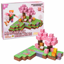 Klocki Magnetyczne Minecraft 134 szt. – Różowa Polanka