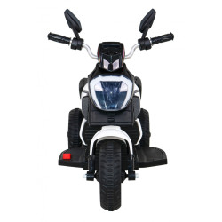 Motorek Fast Tourist na akumulator dla dzieci Biały + Audio + Światła + Ekoskóra