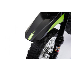 Motorek Cross dla dzieci Pojazd na akumulator Zielony + Pomocnicze kółka + Dźwięki LED