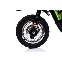 Motorek Cross dla dzieci Pojazd na akumulator Zielony + Pomocnicze kółka + Dźwięki LED