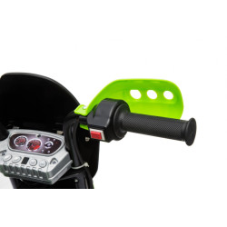 Motorek Cross dla dzieci Pojazd na akumulator Zielony + Pomocnicze kółka + Dźwięki LED