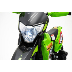 Motorek Cross dla dzieci Pojazd na akumulator Zielony + Pomocnicze kółka + Dźwięki LED