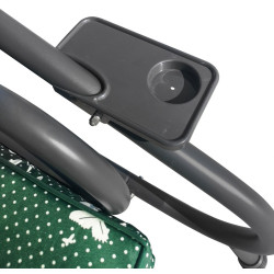 Duża Huśtawka ogrodowa 4-osobowa Zielone Motyle + Tekstylina + Daszek + Regulowane siedzisko + 4 Poduszki