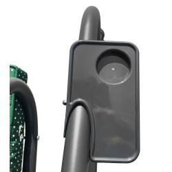 Duża Huśtawka ogrodowa 4-osobowa Zielone Motyle + Tekstylina + Daszek + Regulowane siedzisko + 4 Poduszki