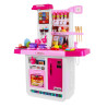 Ogromna różowa Kuchnia dla dzieci 3+ Interaktywne palniki + Kran z wodą + Panel audio + Akcesoria