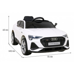 Audi E-Tron Sportback dla dzieci Biały + Pilot + Napęd 4x4 + Wolny Start + Radio MP3 + LED