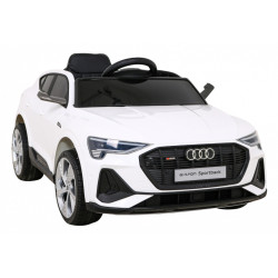 Audi E-Tron Sportback dla dzieci Biały + Pilot + Napęd 4x4 + Wolny Start + Radio MP3 + LED