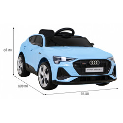 Audi E-Tron Sportback dla dzieci Niebieski + Pilot + Napęd 4x4 + Wolny Start + Radio MP3 + LED