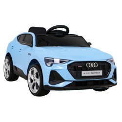 Audi E-Tron Sportback dla dzieci Niebieski + Pilot + Napęd 4x4 + Wolny Start + Radio MP3 + LED