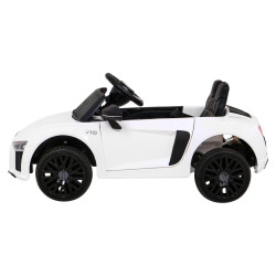 Audi R8 na akumulator dla dzieci Biały + Pilot + EVA + Wolny Start + MP3 LED