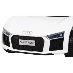 Audi R8 na akumulator dla dzieci Biały + Pilot + EVA + Wolny Start + MP3 LED