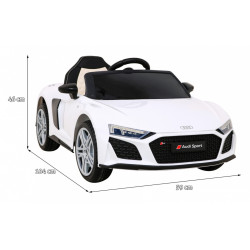 Audi R8 LIFT Samochodzik na akumulator Biały + Pilot + Koła EVA + MP3 + LED