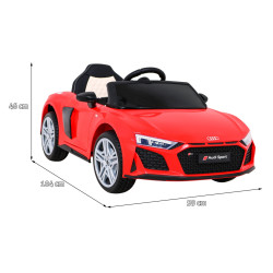 Audi R8 LIFT Samochodzik na akumulator Czerwony + Pilot + Koła EVA + MP3 + LED