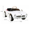 Autko BMW 507 Retro elektryczne dla dzieci Biały + Audio LED + Pilot + Ekoskóra + EVA + Wolny Start