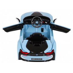 BMW I8 Lift Auto na akumulator Niebieski + Pilot + Wolny Start + 3-pkt pasy + MP3 USB + LED