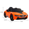 BMW I8 Lift Auto na akumulator Pomarańczowy + Pilot + Wolny Start + 3-pkt pasy + MP3 USB + LED
