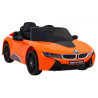 BMW I8 Lift Auto na akumulator Pomarańczowy + Pilot + Wolny Start + 3-pkt pasy + MP3 USB + LED