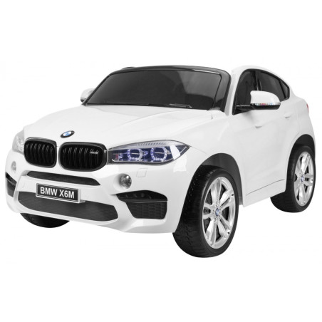 BMW X6M XXL dla 2 dzieci Biały SUV + Pilot + Ekoskóra