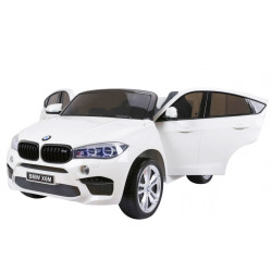 BMW X6M XXL dla 2 dzieci Biały SUV + Pilot + Ekoskóra