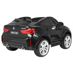 BMW X6M XXL dla 2 dzieci Lakier Czarny SUV + Pilot + Ekoskóra