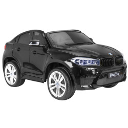 BMW X6M XXL dla 2 dzieci Lakier Czarny SUV + Pilot + Ekoskóra