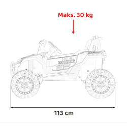 Buggy UTV 2000M Racing Auto na akumulator Czerwony + MP3 Dźwięki Światła + Pilot + Wolny Start