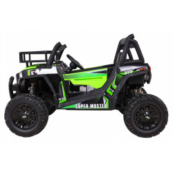 Buggy UTV Terenówka dla dzieci Zielony + Pilot + Bagażnik + Wolny Start + EVA + MP3 LED