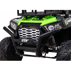 Buggy UTV Terenówka dla dzieci Zielony + Pilot + Bagażnik + Wolny Start + EVA + MP3 LED
