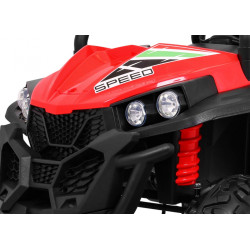 Grand Buggy Strong Lift dla dzieci Czerwony + Napęd 4x4 + Pilot + Bagażnik + Radio MP3 + LED