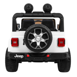 Jeep Wrangler Rubicon na akumulator dla dzieci Biały + Pilot + Radio MP3 LED + Koła EVA