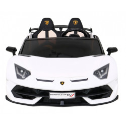 Lamborghini SVJ DRIFT dla 2 dzieci Biały + Funkcja driftu + Pilot + MP3 LED + Wolny Start
